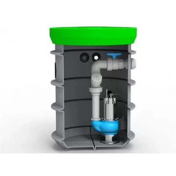 RoPump Ø600 X 1000 SZENNYVÍZÁTEMELŐ SZIVATTYÚÁLLOMÁS EGY PENTAX DG102G SZIVATTYÚVAL, ajándék fedlappal (2 kN)