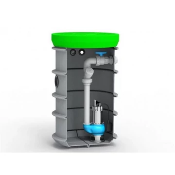 RoPump Ø600 X 1500 SZENNYVÍZÁTEMELŐ SZIVATTYÚÁLLOMÁS EGY PENTAX DG102G SZIVATTYÚVAL, ajándék fedlappal (2 kN)