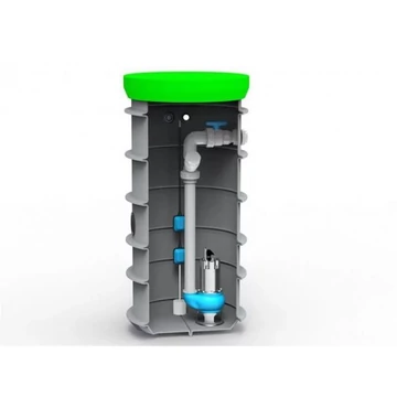 RoPumpØ600 X 1500 SZENNYVÍZÁTEMELŐ SZIVATTYÚÁLLOMÁS EGY PENTAX DG102 SZIVATTYÚVAL, ajándék fedlappal (2 kN)