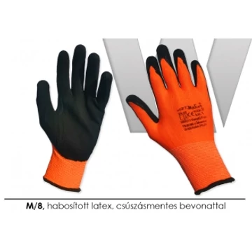 LATEX HABOSÍTOTT KESZTYŰ M/8 KÉK