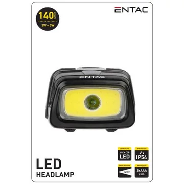 ENTAC FEJLÁMPA 5W+3W 3*AAA FEKETE