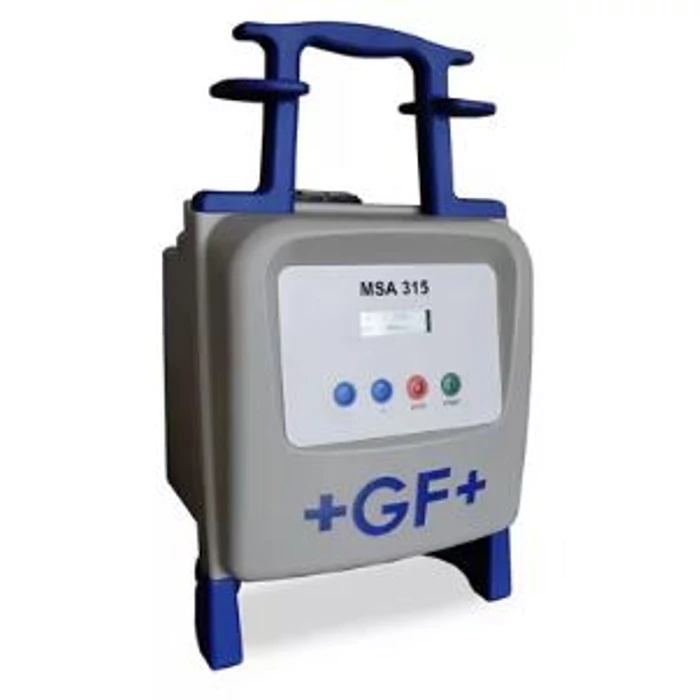 FGF MSA 315 elektrofúziós hegesztőgép szkennerrel, hordládában